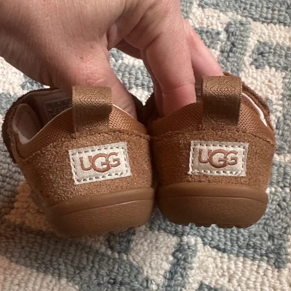 UGG Brown Suede Kids Moccasin Sandals
